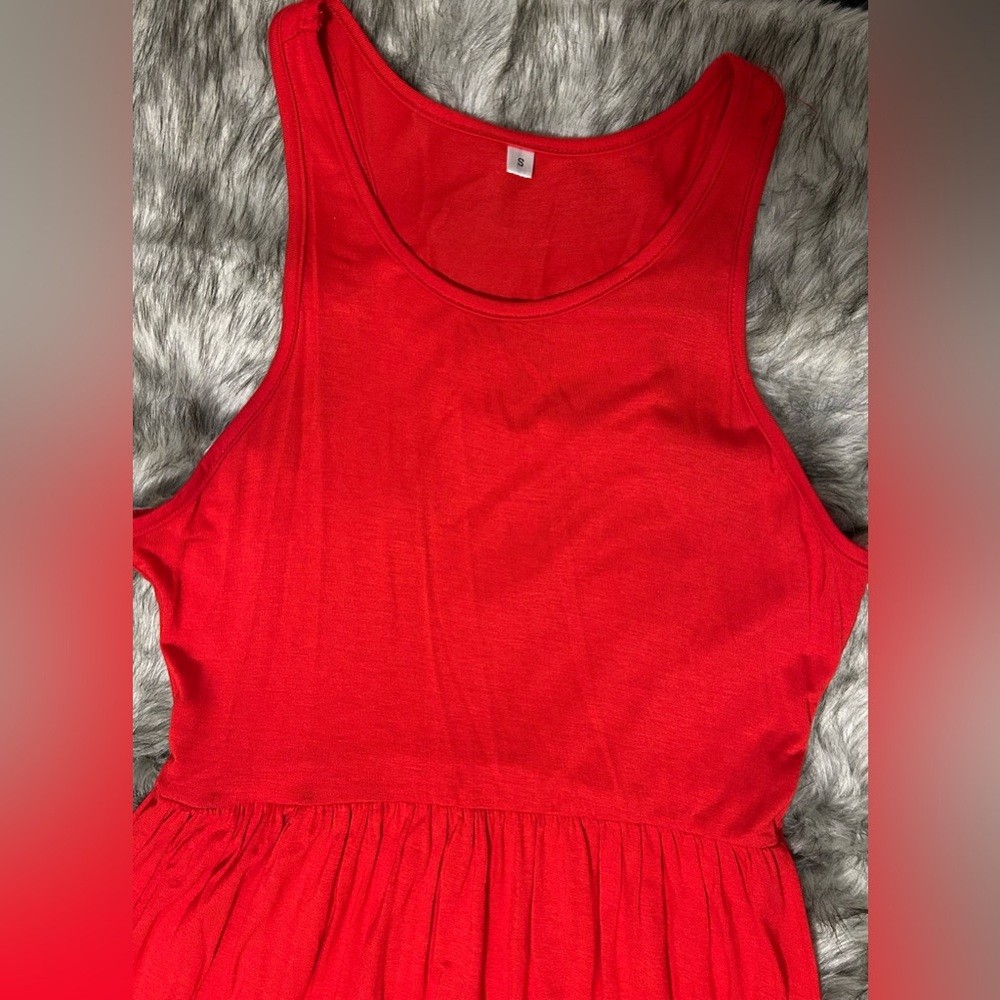 Red Maxi Dress ♥️, Racerback/Rayon/Spandex, Sz Small - Picture 5 of 8